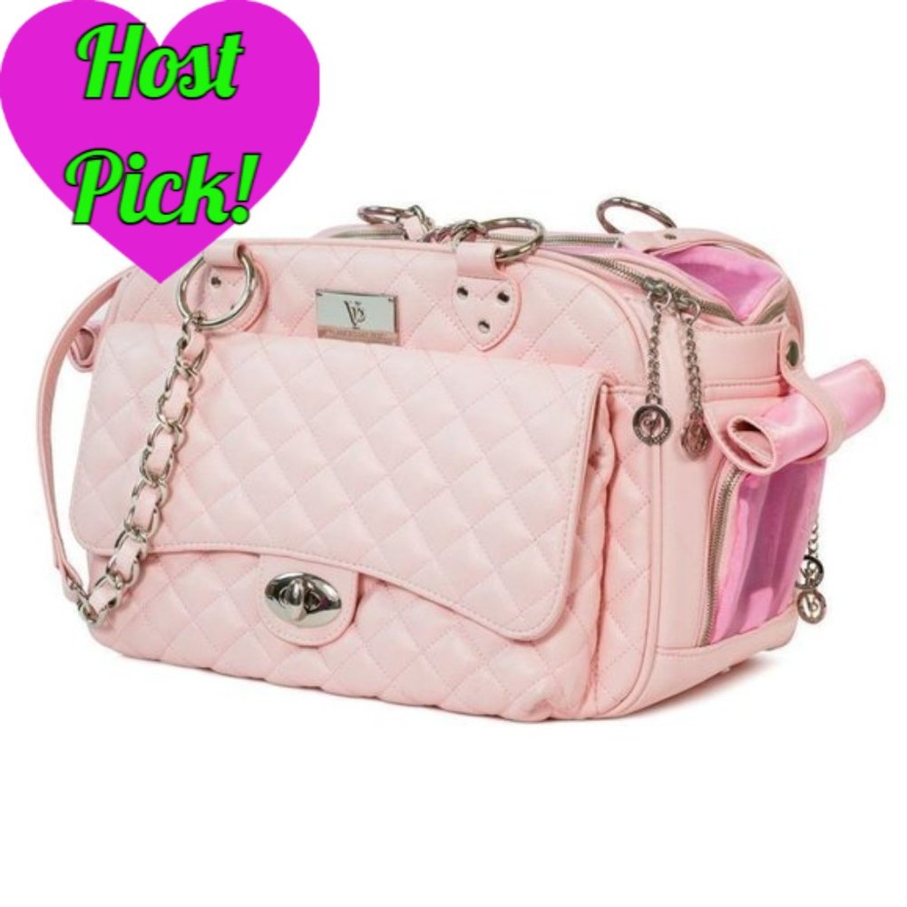 LISA VANDERPUMP PETS QUILTED CLASSIC LUXURY CARRIER - PINK